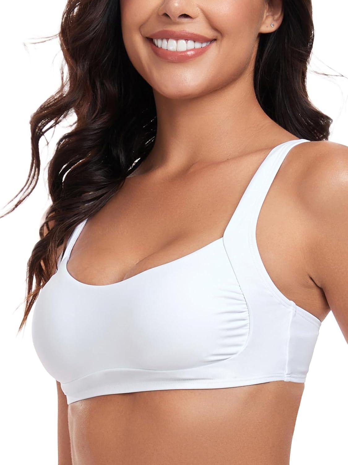 image:imageOcean Blues Womens Bandeau Bikini Top Padded Swimsuit Top with Adjustable StrapsWhite