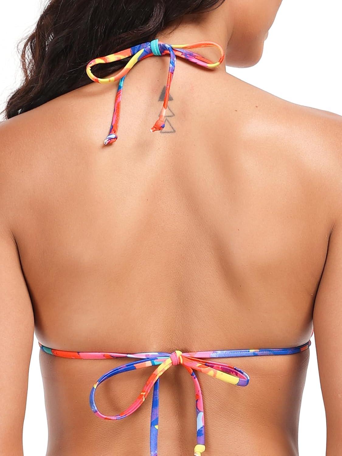 image:imageOcean Blues Womens Triangle Bikini TopColorful Floral