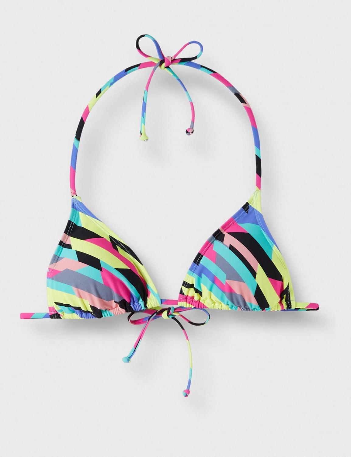 image:imageOcean Blues Womens Triangle Bikini TopNeon Striped