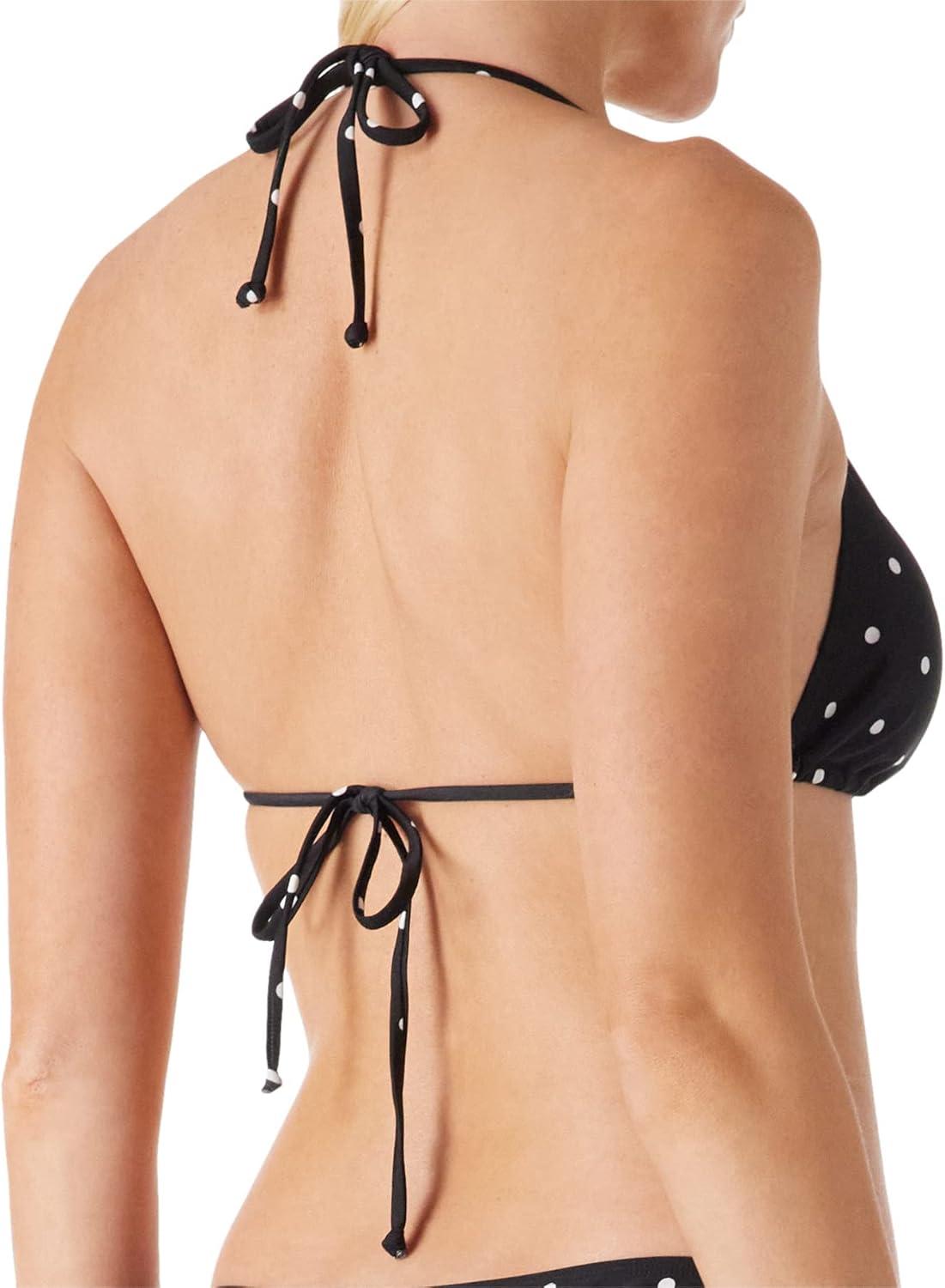 image:imageOcean Blues Womens Triangle Bikini TopWhite Black Dot
