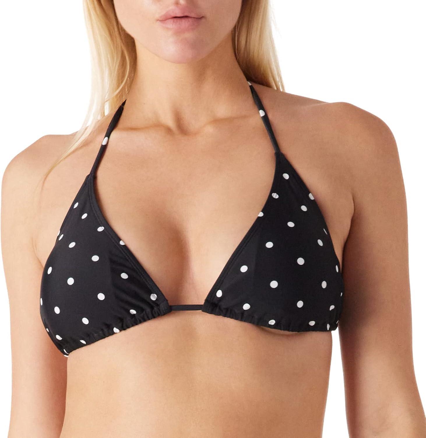 image:imageOcean Blues Womens Triangle Bikini TopWhite Black Dot
