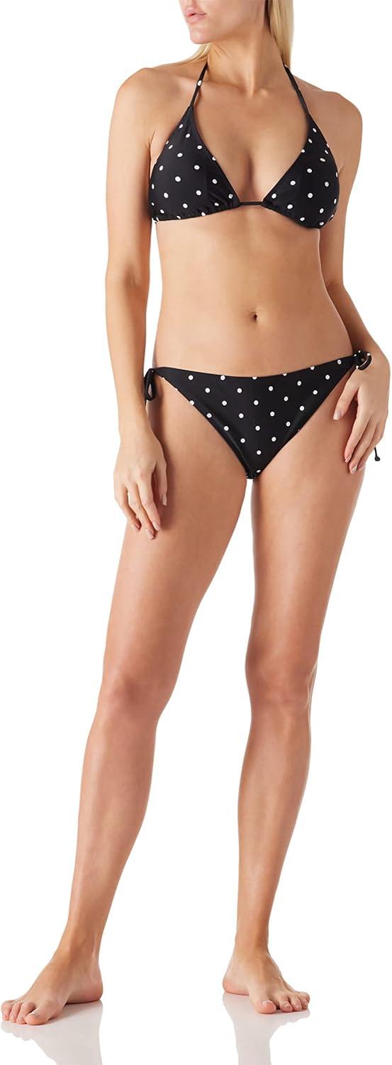 image:imageOcean Blues Womens Triangle Bikini TopWhite Black Dot