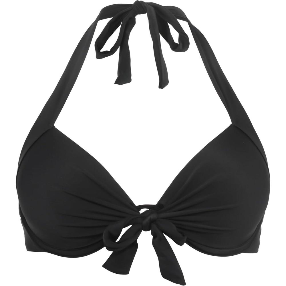 image:imageOcean Blues Womens Push Up Bikini Top Halter Swimsuit TopBlack
