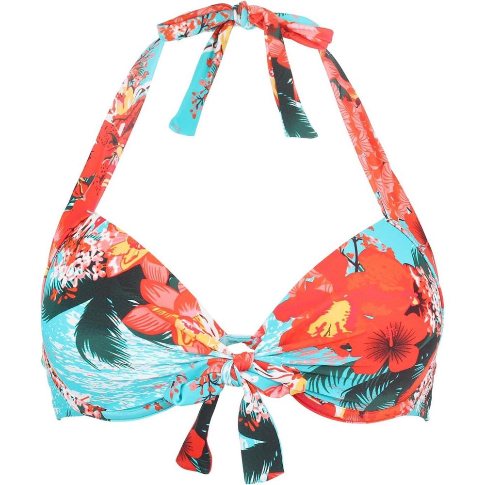 image:imageOcean Blues Womens Push Up Bikini Top Halter Swimsuit TopBlue Floral