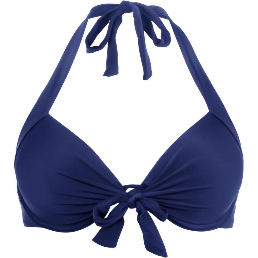 image:imageOcean Blues Womens Push Up Bikini Top Halter Swimsuit TopNavy Blue