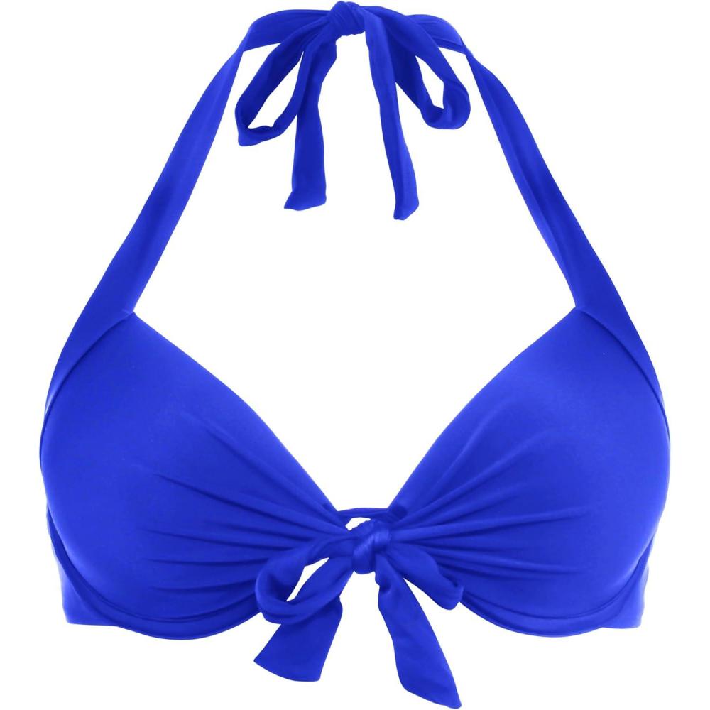 image:imageOcean Blues Womens Push Up Bikini Top Halter Swimsuit TopRoyal Blue