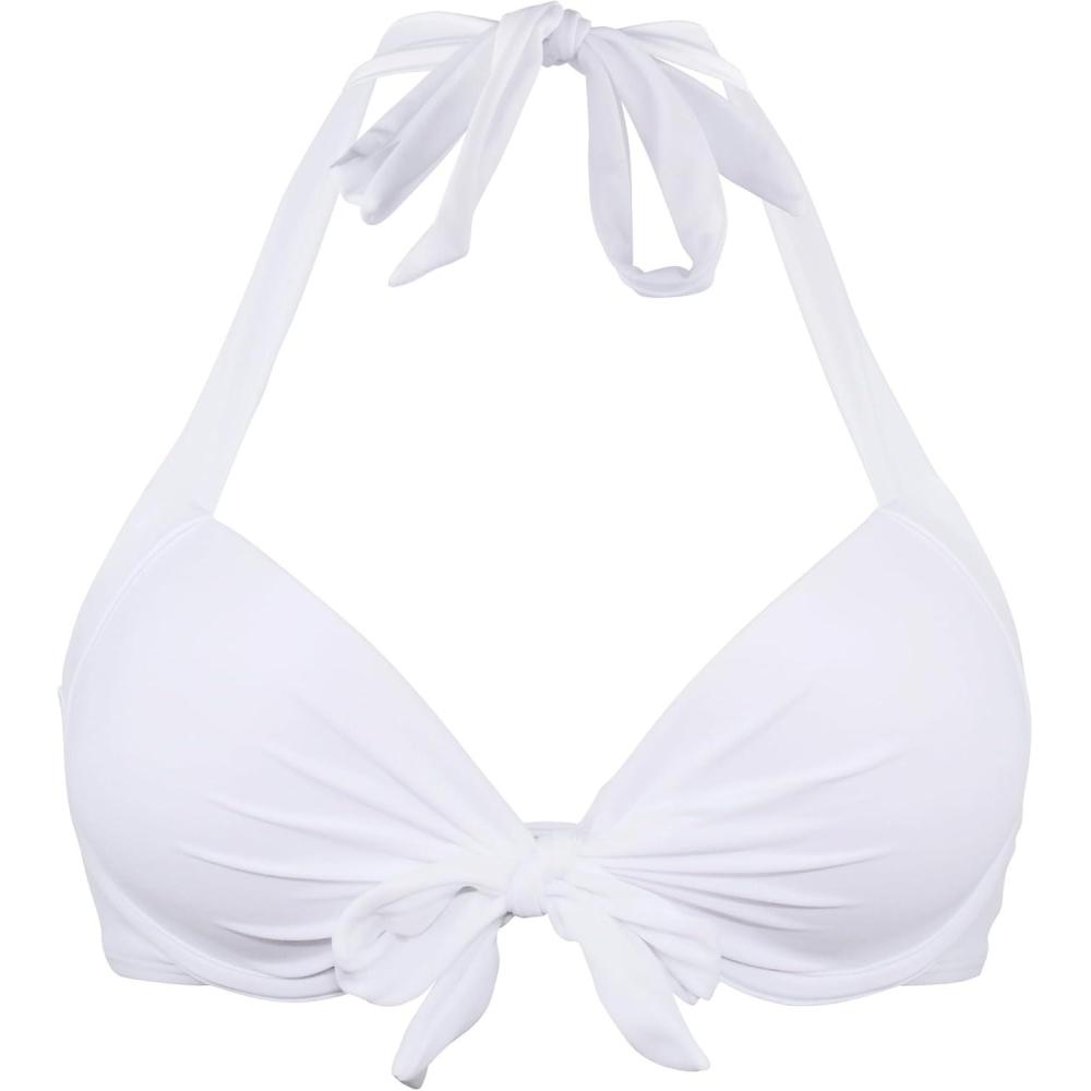 image:imageOcean Blues Womens Push Up Bikini Top Halter Swimsuit TopWhite
