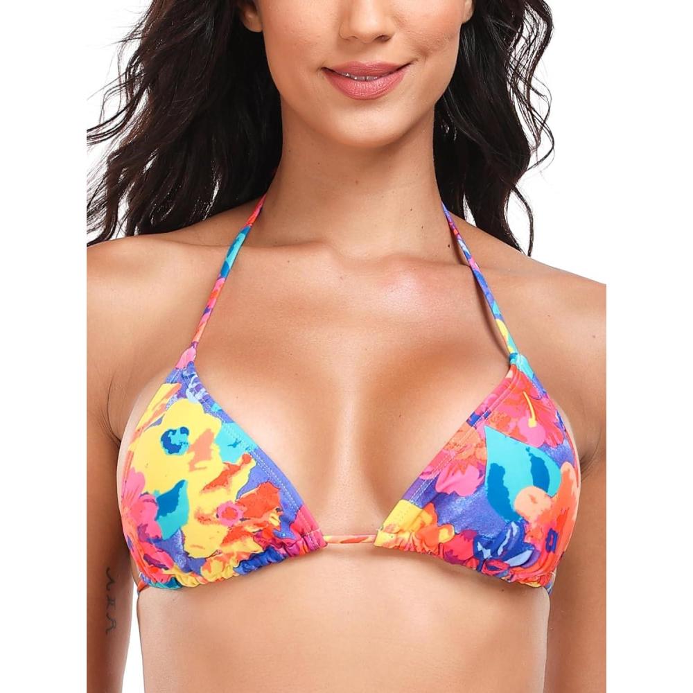 image:imageOcean Blues Womens Triangle Bikini TopColorful Floral