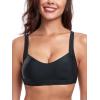 Ocean Blues Women’s Bandeau Bikini Top Padded Swimsuit Top with Adjustable Straps(Black)