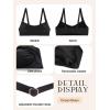 Ocean Blues Women’s Bandeau Bikini Top Padded Swimsuit Top with Adjustable Straps(Black)