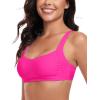 Ocean Blues Women’s Bandeau Bikini Top Padded Swimsuit Top with Adjustable Straps(Hot Pink)