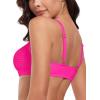 Ocean Blues Women’s Bandeau Bikini Top Padded Swimsuit Top with Adjustable Straps(Hot Pink)