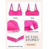 Ocean Blues Women’s Bandeau Bikini Top Padded Swimsuit Top with Adjustable Straps(Hot Pink)