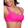 Ocean Blues Women’s Bandeau Bikini Top Padded Swimsuit Top with Adjustable Straps(Hot Pink)