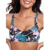 Ocean Blues Women’s Bandeau Bikini Top Padded Swimsuit Top with Adjustable Straps(Leaf Print)