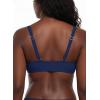 Ocean Blues Women’s Bandeau Bikini Top Padded Swimsuit Top with Adjustable Straps(Navy Blue)