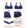 Ocean Blues Women’s Bandeau Bikini Top Padded Swimsuit Top with Adjustable Straps(Navy Blue)