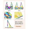 Ocean Blues Women’s Bandeau Bikini Top Padded Swimsuit Top with Adjustable Straps(Neon Striped)