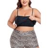 Ocean Blues Women’s Plus Size Bandeau Tankini Top Only Loose-Fitting Swimsuit(Black)