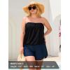 Ocean Blues Women’s Plus Size Bandeau Tankini Top Only Loose-Fitting Swimsuit(Black)