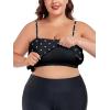 Ocean Blues Women’s Plus Size Bandeau Tankini Top Only Loose-Fitting Swimsuit(Black Polka Dot)