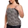 Ocean Blues Women’s Plus Size Bandeau Tankini Top Only Loose-Fitting Swimsuit(Leopard)