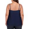 Ocean Blues Women’s Plus Size Bandeau Tankini Top Only Loose-Fitting Swimsuit(Navy Blue)