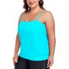 Ocean Blues Women’s Plus Size Bandeau Tankini Top Only Loose-Fitting Swimsuit(Sky Blue)