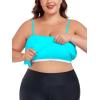 Ocean Blues Women’s Plus Size Bandeau Tankini Top Only Loose-Fitting Swimsuit(Sky Blue)