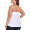 Ocean Blues Women’s Plus Size Bandeau Tankini Top Only Loose-Fitting Swimsuit(White)