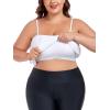 Ocean Blues Women’s Plus Size Bandeau Tankini Top Only Loose-Fitting Swimsuit(White)