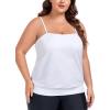 Ocean Blues Women’s Plus Size Bandeau Tankini Top Only Loose-Fitting Swimsuit(White)