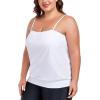 Ocean Blues Women’s Plus Size Bandeau Tankini Top Only Loose-Fitting Swimsuit(White)
