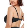Ocean Blues Women’s Plus Size Bikini Top Twist Front Molded Bathing Suit Top(Black)