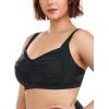 Ocean Blues Women’s Plus Size Bikini Top Twist Front Molded Bathing Suit Top(Black)