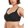 Ocean Blues Women’s Plus Size Bikini Top Twist Front Molded Bathing Suit Top(Black Polka Dot)