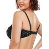 Ocean Blues Women’s Plus Size Bikini Top Twist Front Molded Bathing Suit Top(Black Polka Dot)