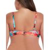 Ocean Blues Women’s Plus Size Bikini Top Twist Front Molded Bathing Suit Top(Blue Floral)