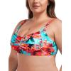 Ocean Blues Women’s Plus Size Bikini Top Twist Front Molded Bathing Suit Top(Blue Floral)