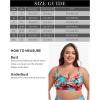 Ocean Blues Women’s Plus Size Bikini Top Twist Front Molded Bathing Suit Top(Blue Floral)