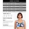 Ocean Blues Women’s Plus Size Bikini Top Twist Front Molded Bathing Suit Top(Floral Print)