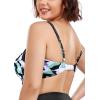 Ocean Blues Women’s Plus Size Bikini Top Twist Front Molded Bathing Suit Top(Floral Print)