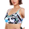 Ocean Blues Women’s Plus Size Bikini Top Twist Front Molded Bathing Suit Top(Floral Print)