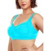 Ocean Blues Women’s Plus Size Bikini Top Twist Front Molded Bathing Suit Top(Sky Blue)