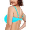 Ocean Blues Women’s Plus Size Bikini Top Twist Front Molded Bathing Suit Top(Sky Blue)