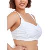 Ocean Blues Women’s Plus Size Bikini Top Twist Front Molded Bathing Suit Top(White)