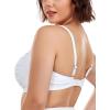 Ocean Blues Women’s Plus Size Bikini Top Twist Front Molded Bathing Suit Top(White)