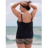 Ocean Blues Women’s Plus Size Tankini Top Only Loose Fit Blouson Tankini Bathing Suit Top(Black)
