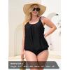 Ocean Blues Women’s Plus Size Tankini Top Only Loose Fit Blouson Tankini Bathing Suit Top(Black)