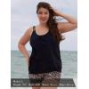 Ocean Blues Women’s Plus Size Tankini Top Only Loose Fit Blouson Tankini Bathing Suit Top(Black)